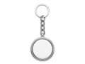 Metal key ring with chain isolated on white background Royalty Free Stock Photo