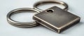 Metal keychain with rings, square keytag Royalty Free Stock Photo