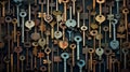 Metal keys collection, background template