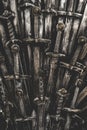 Metal knight swords background. Close up. Royalty Free Stock Photo