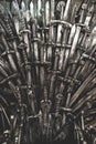 Metal knight swords background. Royalty Free Stock Photo