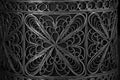 Metal lace mesh with floral pattern. Old Cup holder close-up. Abstract background Royalty Free Stock Photo