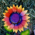 Metal Lacquered Flower Ornament in Nevada Cactus Nursery Royalty Free Stock Photo