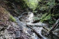 Metal ladder in Canyon Piecky in SlovenskÃÂ½ raj Slovak Paradise National Park Royalty Free Stock Photo