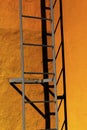 Metal ladder casting shadow