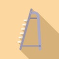 Metal ladder icon flat vector. Step construction
