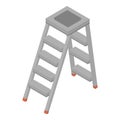 Metal ladder icon, isometric style