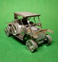 Metal large-scale model of the old car. Royalty Free Stock Photo