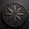 Metal Leaf Abstract Artwork: Terracotta Medallion Style With Religious Symbolism