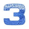 Metal letter & water drops - digit 3