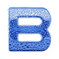 Metal letter & water drops - letter B Royalty Free Stock Photo