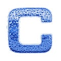 Metal letter & water drops - letter C Royalty Free Stock Photo