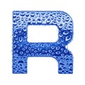 Metal letter & water drops - letter R Royalty Free Stock Photo