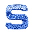 Metal letter & water drops - letter S Royalty Free Stock Photo