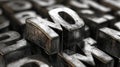 Metal Letterpress Type Close up Display Royalty Free Stock Photo