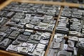 Metal Letterpress Type in Printers Case Royalty Free Stock Photo