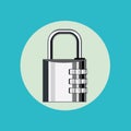 Metal lock flat design vector