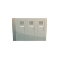 Metal locker storage cabinets for school, fitness club, gym, swimming pool realistic mockups. Royalty Free Stock Photo
