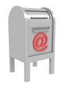 Metal mail box with e-mail sign Royalty Free Stock Photo