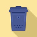 Metal mailbox icon, flat style