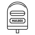 Metal mailbox icon, outline style