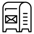 Metal mailbox icon, outline style