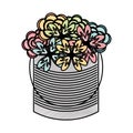 Metal mason jar with flowers isolated icon