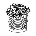 Metal mason jar with flowers isolated icon