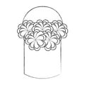 Metal mason jar with flowers isolated icon