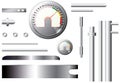 Metal measuring elements and pipes - set - vector