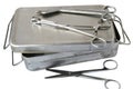 Metal medical tools bix hospital tool box Royalty Free Stock Photo