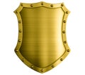 Metal medieval bronze shield isolated 3d illustration Royalty Free Stock Photo