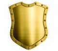 Metal medieval gold shield isolated 3d illustration Royalty Free Stock Photo