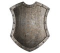 Metal medieval shield tall shield or coat of arms isolated 3d illustration