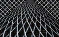 Metal mesh or aluminum grid on black background Royalty Free Stock Photo