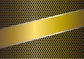 Shining Golden Perforated Metal Mesh and Band Background Royalty Free Stock Photo