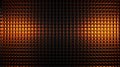 Metal mesh grill. Abstract background rendering in high resolution, black carbon mesh with orange light, generative ai tools Royalty Free Stock Photo