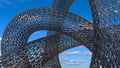 Metal mesh structure modern art architecture 3D illustration