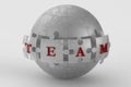 Metal mesh team puzzle globe Royalty Free Stock Photo