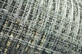 Metal mesh twisted into a roll, close-up,