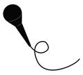 A black microphone, vector or color illustration