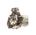 metal mineral pyrite isolated on white