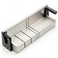 Metal Mitre Box with Black Handles for Angled Saw Cuts on White Background miter box saw guide Royalty Free Stock Photo
