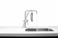 Metal modern design faucet or water tap isolated Royalty Free Stock Photo