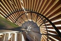 Metal modern spiral staircase details