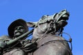 Metal monument of the general on horse