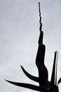 Metal Monument. On the sky background. Peace Park Almada Portugal. Monumento de ferro. Parque de Paz. CÃÂ©u nublado. Royalty Free Stock Photo