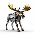 Metal Moose 3d Model: Silver And Gold Norwegian Nature Sculpture