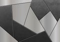 Metal mosaic made of steel plates. Geometric pattern