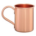 Metal mug. Copper tourist cup. Coffee, tea flask